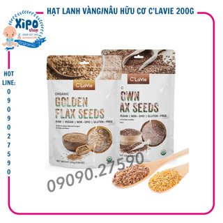 Hạt lanh vàng/lanh nâu hữu cơ organic flax seeds c'lavie 200g
