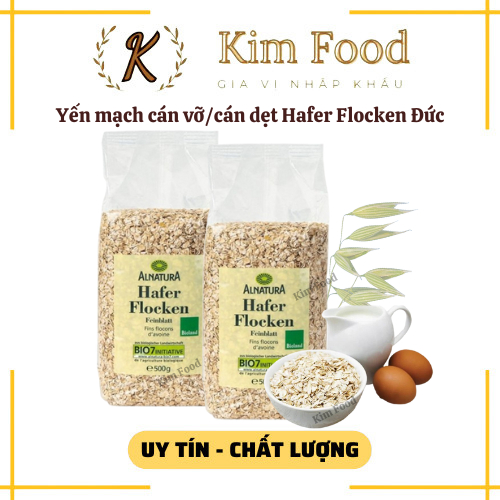 Yến mạch Đức Hafer Flocken gói 500g, Yến mạch cán vỡ, cán dẹt ăn kiêng, giảm cân