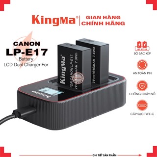 Bộ 2 Pin + Sạc Đôi LP-E17 Chính Hãng KINGMA. Dung Lượng 1040mAh. Phiên Bản Mới Nhất V3 ( Bảo Hành 12 Tháng )