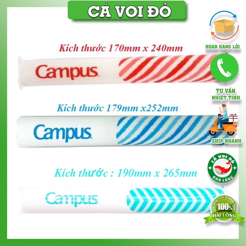 Bọc Sách Nylon Campus + bọc Vở Nylon Campus / cuộn 10 tờ, giá siêu tốt , bền , đẹp