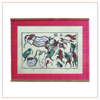 Tranh Đông Hồ Cóc múa lân - Dong Ho folk woodcut painting