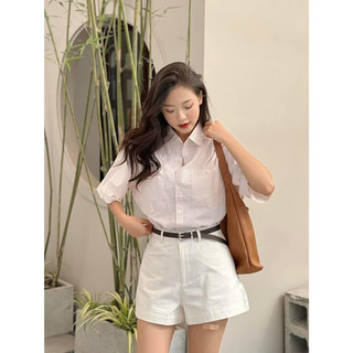 [RÁCH STORE] Áo Sơmi - Nút 2 Túi - Tay Ngắn - Kẻ Dọc Đôi