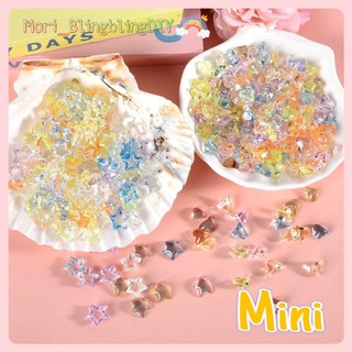 Set 10 charm hình ngôi sao, trái tim trong suốt trang trí móng tay