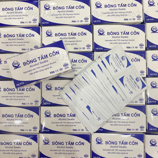 Bông tẩm cồn Alcohol pad, hộp 100 miếng, bông lau móng, bông tẩm cồn nail, cồn dùng lau móng , làm dụng cụ nailbox