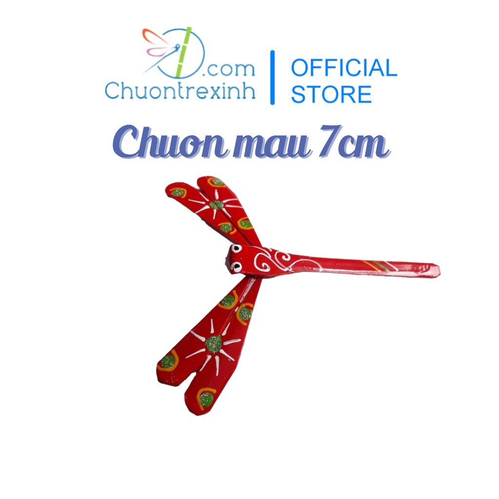 Chuồn chuồn tre 7 bộ 3 con màu đỏ