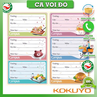 Set 12 nhãn vở campus food nt-fod12 ngộ nghĩnh