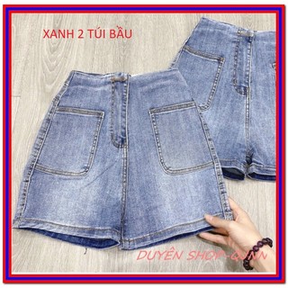 QUẦN SHORT JEAN NỮ ĐEN TRẮNG A2