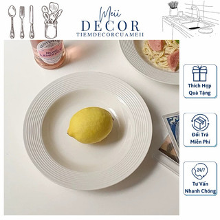 Đĩa sứ, đĩa sâu lòng ăn mì, ăn súp gốm sứ cao cấp -Meii.decor