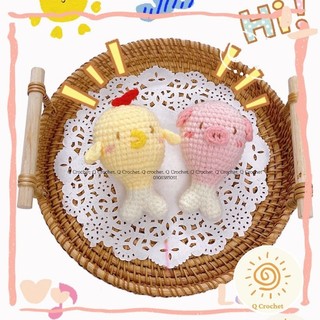 Lục lạc đùi gà, heo bằng len handmade