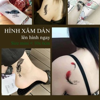 [Đọc kỹ mô tả] Hình dán tạm thời BST lông vũ x182 d07 size 10x6cm. Boss tatoo - xăm dán tạm thời