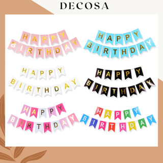 Dây treo chữ Happy Birthday dây cờ HPBD đuôi cá nhiều màu