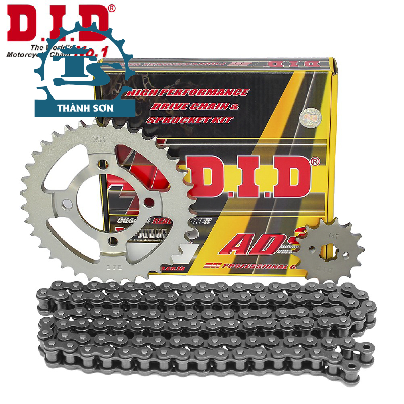 Nhông sên dĩa DID Super Cup (sên 9 ly) 420AD3-100L, 14T-36T