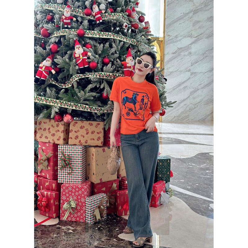 Maihuong⚡️ÁO PHLL COTTON KHO HEMER CHO NỮ MÀU CAM