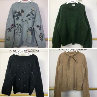 Áo len chui nữ si tuyển 2hand, vải dạ, nỉ, nhung, nhiều kiểu nhiều mẫu, kiểu dáng thời trang