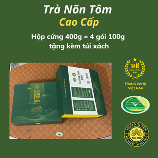 Trà Thái Nguyên Nõn Tôm Cao Cấp Hộp 400g(4 gói 100g) + túi xách Trà Tâm Thái 999 Trà Nõn Tôm Tân Cương Cao Cấp