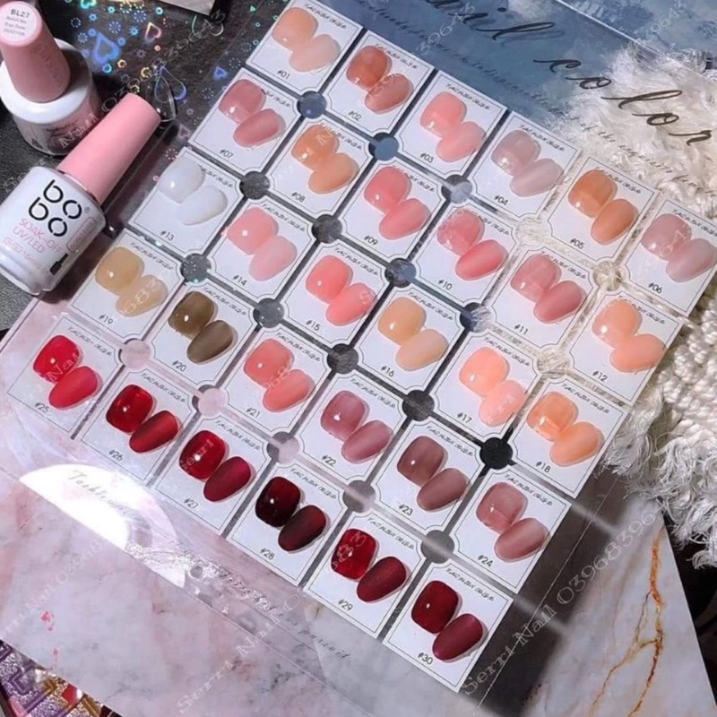 Sơn thạch bobo sét 30 màu tách lẻ làm nail