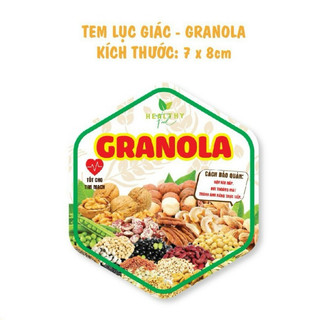55 tem lục giác 7x8cm - granola