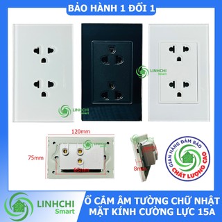 Ổ Cắm Điện Âm Tường Mặt Kính Cường Lực Chuẩn Đa Năng