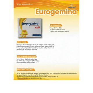 Men vi sinh eurogemina vinaplus lợi khuẩn đường ruột, hỗ trợ đt tiêu chảy, rối loạn tiêu hoá…trẻ sơ sinh