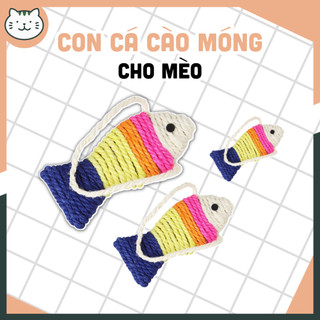 Đồ chơi con cá cào móng bện dây thừng cho mèo dễ thương