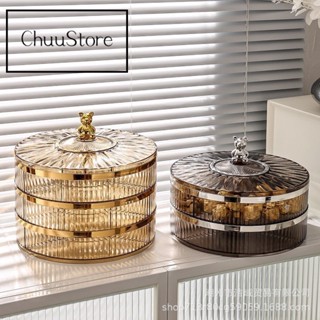 Khay đựng bánh kẹo hạt mứt ngày Tết Hình con gấu bằng nhựa có nắp đậy trong suốt cao cấp ( nắm gấu )