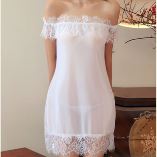 Váy ngủ ren mềm xuyên thấu sexy gợi cảm, đầm hở vai đẹp quyến rũ sang trọng, kèm quần - Sinni27