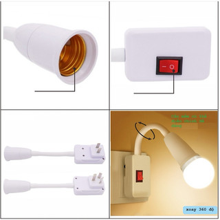Đuôi đèn lò xo có công tắc E27