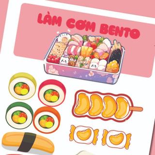 Bộ tranh tương tác cắt giấy cho bé làm cơm bento, cửa hàng kem