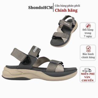  Giày Sandals SHONDO Nam Nữ F8B Êm Thời Trang Thích Hợp Đi Làm Đi Học Chơi Be Xám F8B2524 
