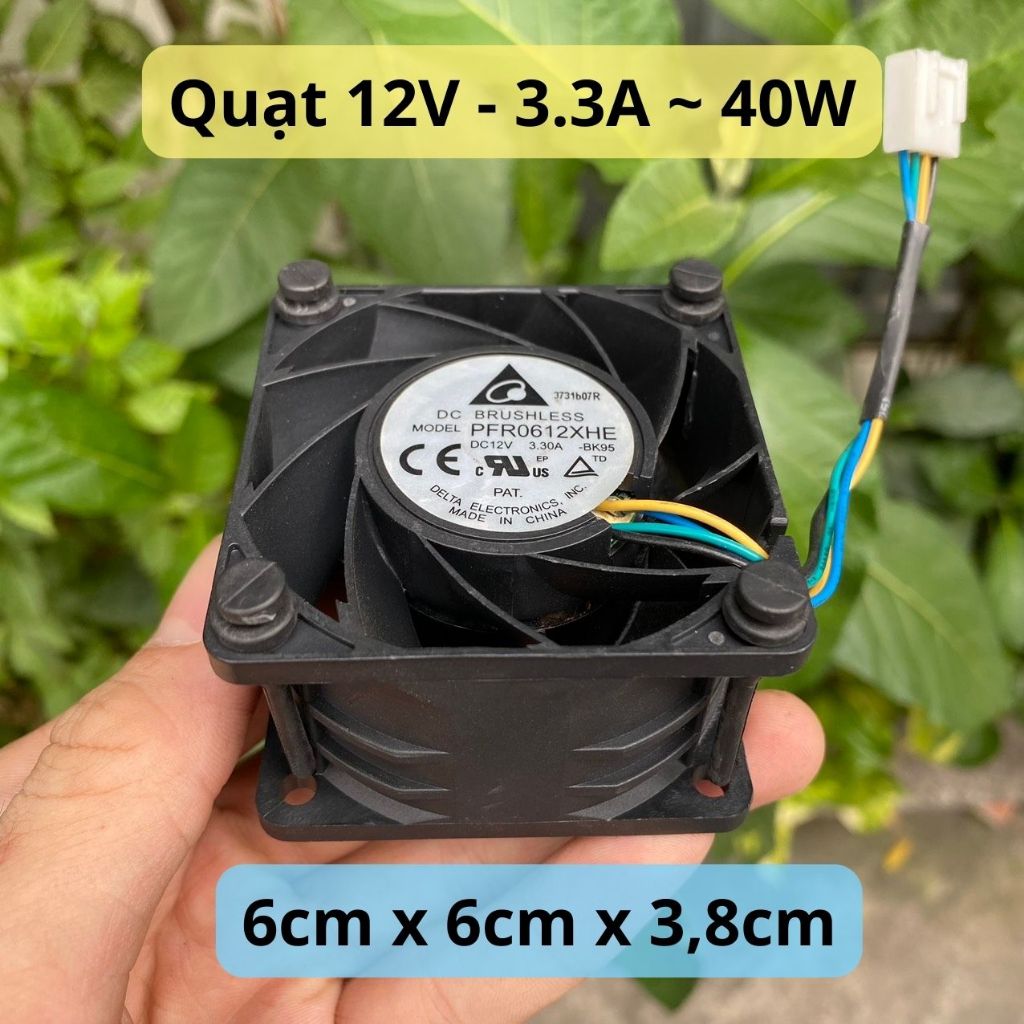 Quạt phản lực 6cm turbo 12V dòng 3.3A gió siêu mạnh có chỉnh tốc độ.