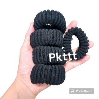 Sỉ 10 thun cột tóc sọc màu đen dày (bản 2.5-3cm)