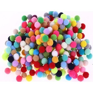 50 Hạt pom pom loại 1cm,1.5cm  trang trí slime, handmade, trang trí noel, làm đồ chơi cho bé,..