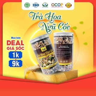 Hộp 500Gram Trà Mix Ngũ Cốc Thảo Mộc Gạo Lứt Đậu Đen Hoa Nhài Lá Nếp Hộp 500g Siêu Thị Thiên Nhiên