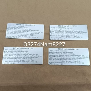 Tem thông số gắp, năm sản xuất winner x 150 dán càng gấp