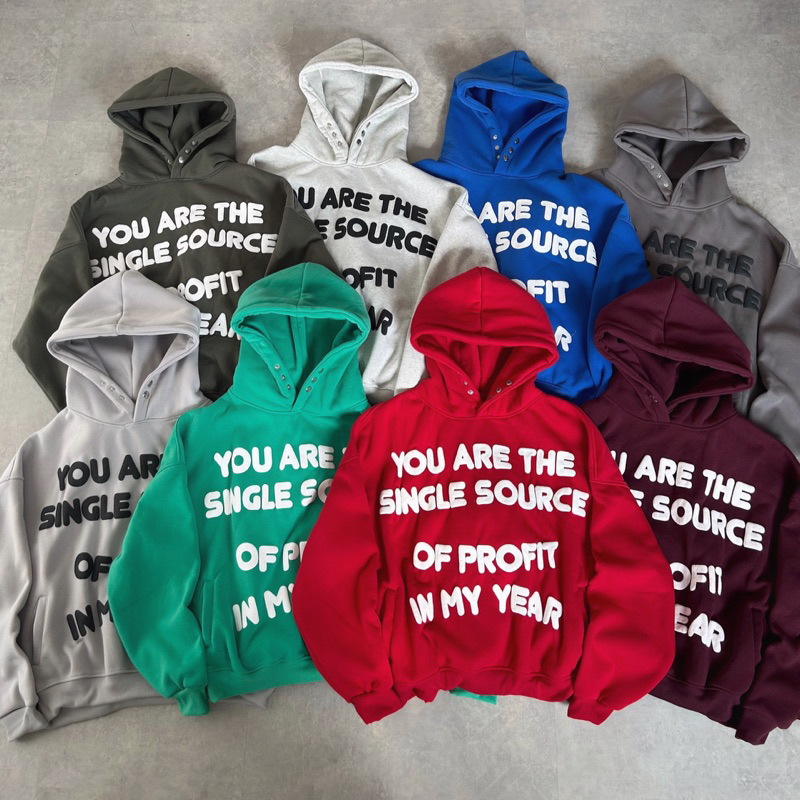 Hoodie Chữ Nổi YOU Dây Túi Ngược Nhiều Màu Unisex/ 8 Màu_SSSTore