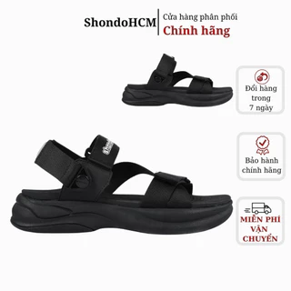 Giày Sandals Nam Nữ SHONDO F8B Êm, Thời Trang Thích Hợp Đi Làm, Đi Học Chơi Full Đen F8B1111