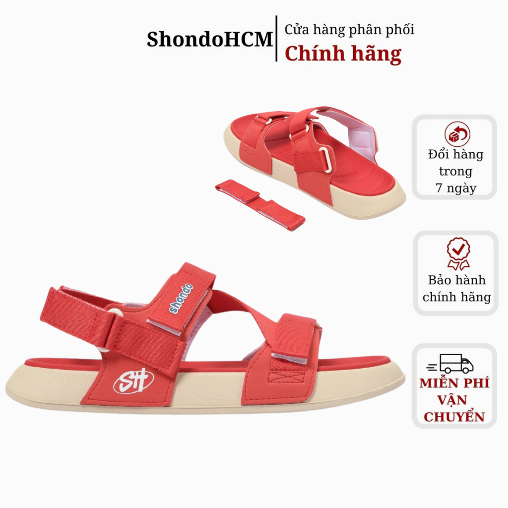 Giày Platy SHONDO Nam Nữ Êm, Thời Trang Thích Hợp Đi Học, Đi Chơi Be Đỏ PLA2560