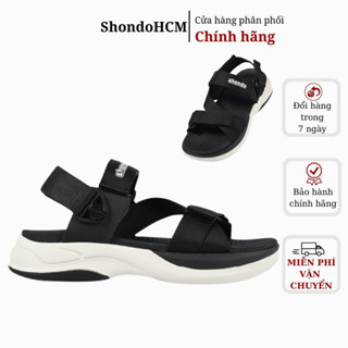 Giày Sandals Nam Nữ SHONDO F8B Êm, Thời Trang Thích Hợp Đi Làm, Đi Học Chơi Trắng Đen F8B0010