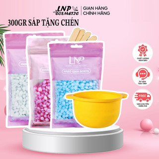 300g sáp wax lông nóng coconut hard wax beans tặng chén silicon , que gỗ và cột tóc