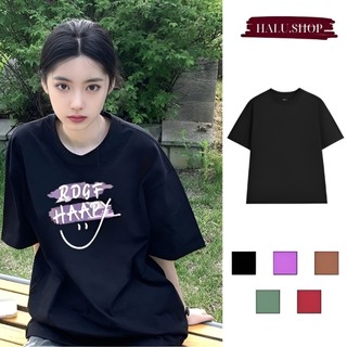 Áo thun cotton quảng châu co giãn 4 chiều, áo phông tay lỡ uniex nam nữ thấm hút mồ hôi  ROGF HAPPY
