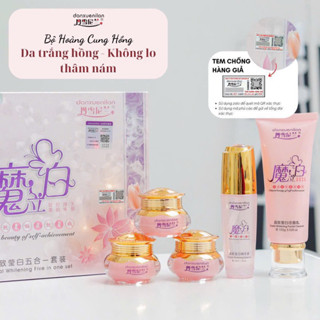 Kem Hoàng Cung Hồng bộ chăm sóc da dưỡng trắng da mặt  body  Bộ 5 sản phẩm tặng kèm 1 bộ nhỏ 3 lọ dùng thử QC1