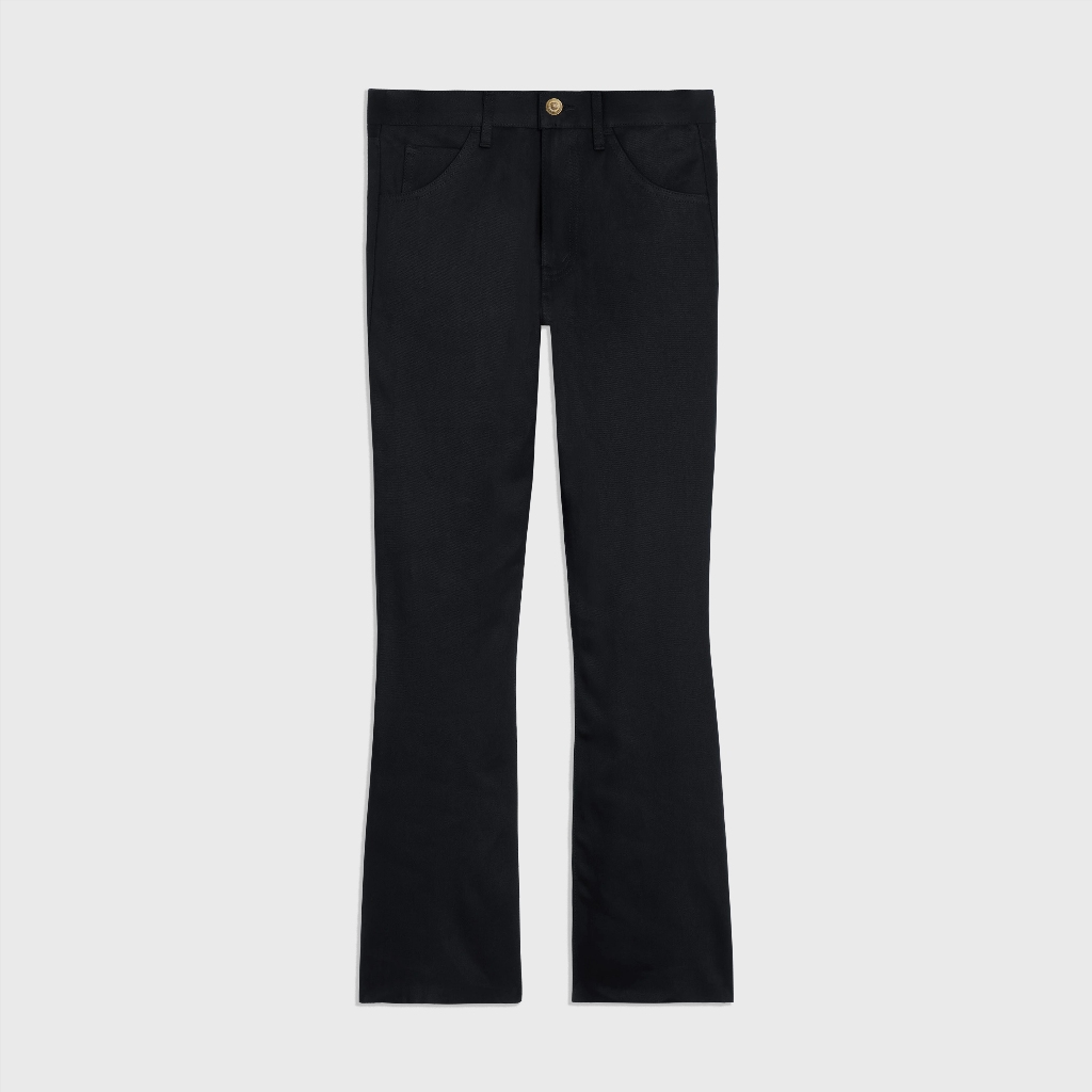 Quần Jean Loe Đen Eo Giữa / Co Dãn / Black Flare - Roy Design