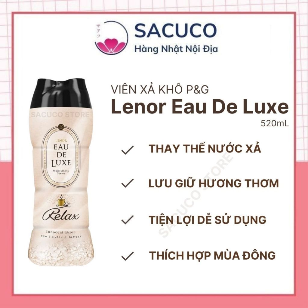 Viên xả khô quần áo Nhật Bản P&G Lenor Eau De Luxe Relax - 520ml