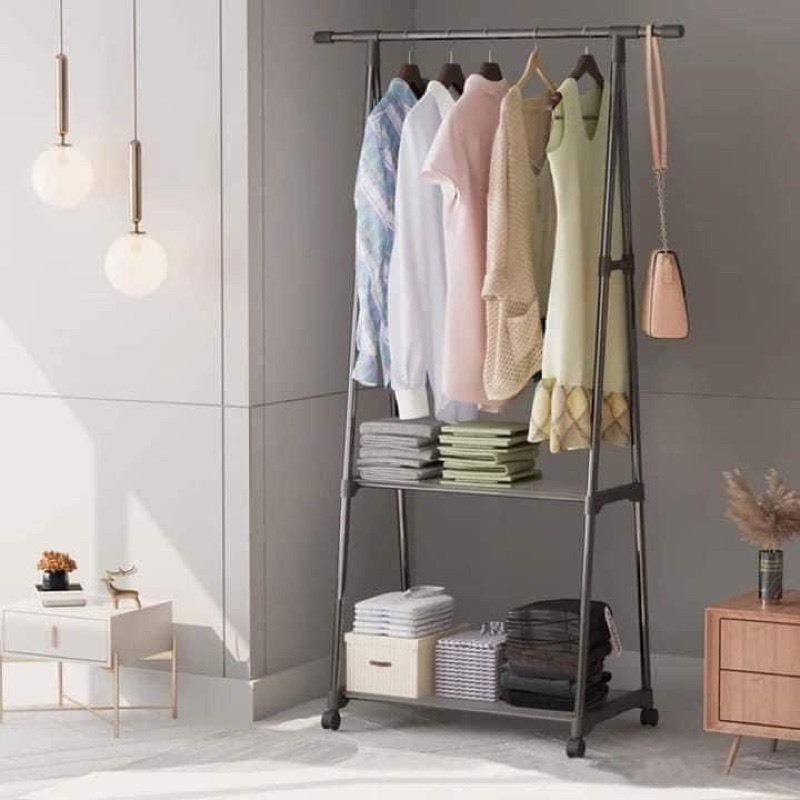 Giá Kệ Treo Có Bánh Xe Quần Áo Chữ A Lắp Ghép Di Chuyển Tiện Lợi