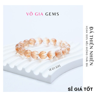 Vòng tay ưu linh cam đào thiên nhiên Võ Gia Gems