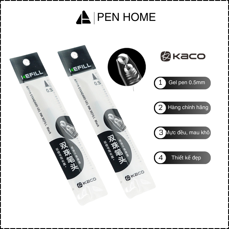 Ngòi bút gel Kaco Pure cao cấp 0,5mm (ngòi lẻ).