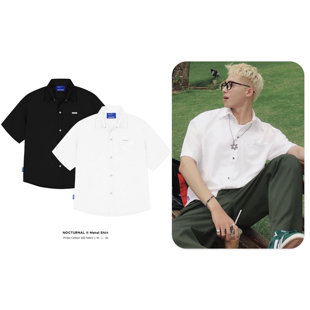  Áo Sơ Mi NOCTURNAL Metal Shirt Nút Kim Loại Form Rộng Nam Nữ Unisex Oversize Local Brand 