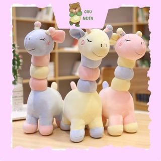 Gấu bông hươu cao cổ ba khúc - thú nhồi bông hươu cổ sâu cao cấp nuta