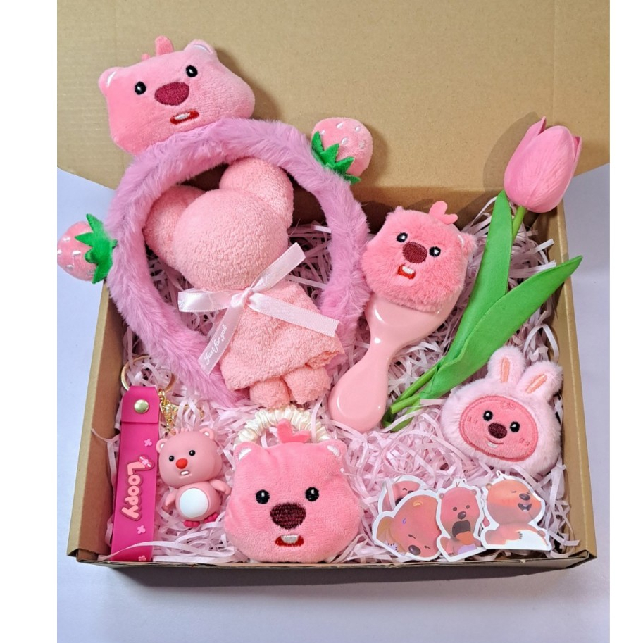 Set quà tặng sinh nhật, valentine cho nữ Loopy Hải ly gồm phụ kiện tóc, ví tiền tặng ngày lễ, kỉ niệm 10xtimes