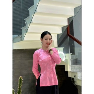 Áo lẻ bà ba tay dài gấm lụa mềm mịn chuẩn xưa